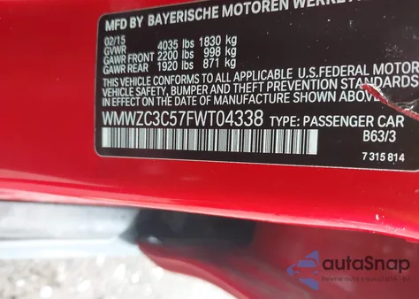 2015 Mini Countryman Cooper S from USA, damaged, VIN WMWZC3C57FWT04338